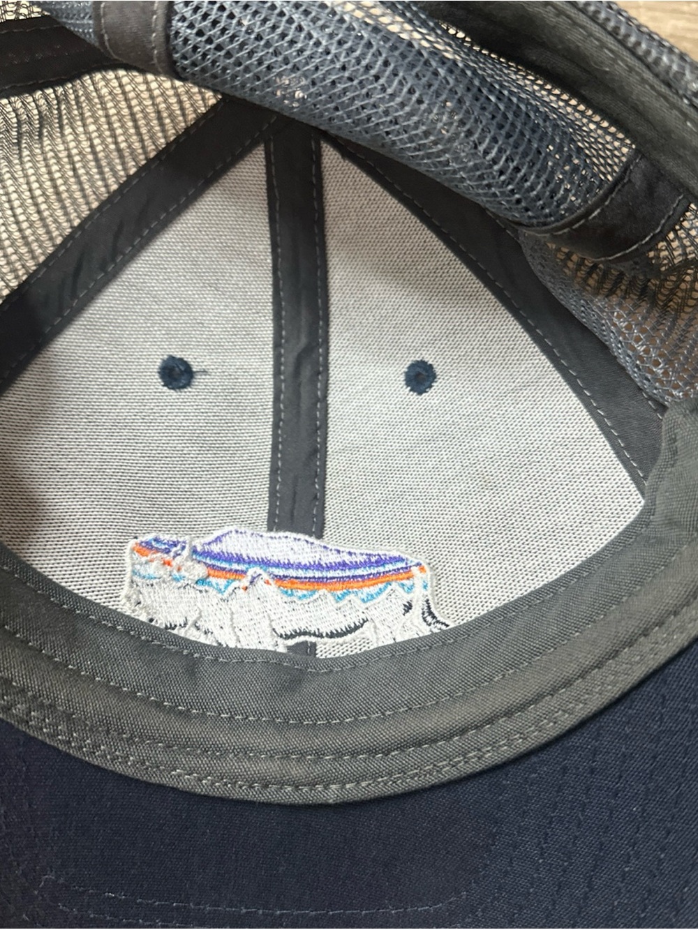 Patagonia Fitz Roy Buffalo Bison Hat Snapback Mesh Gray Baseball Cap - Picture 7 of 8